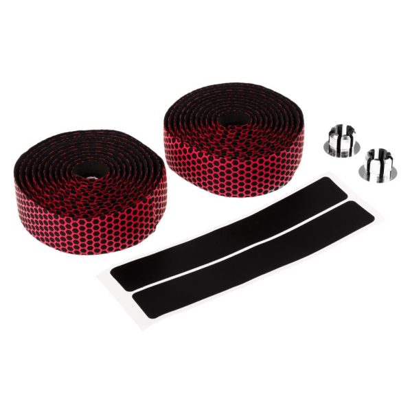 Maxbell Maxbell 2 Pieces Bicycle Sponge Handlebar Tape Bike Bar Wrap Ribbon Bar Plugs Red Online now