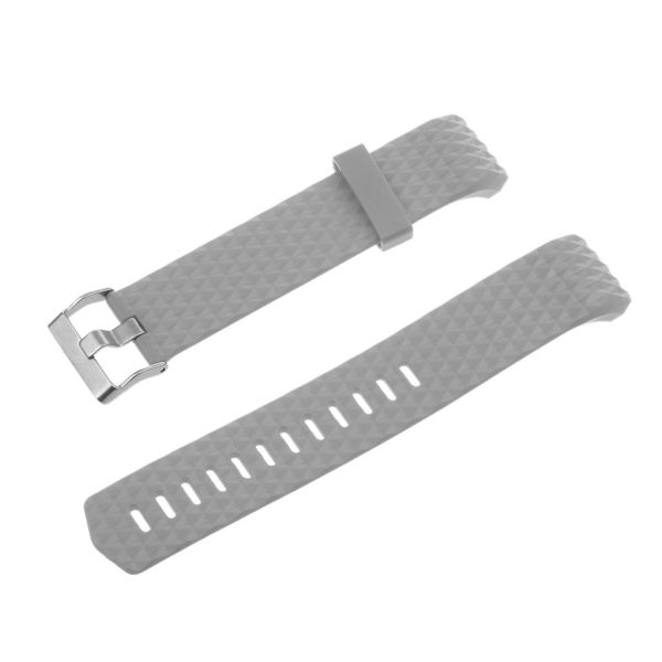 Maxbell Maxbell 3D Silicone Gel Wrist Band Strap +Buckle For Fitbit Charge 2 Bracelet Grey Online Sale