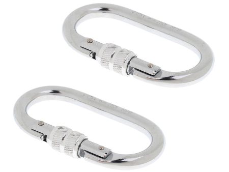 Maxbell Maxbell 2 Pieces 25KN Screwgate Locking Rock Climbing Caving Carabiner Silver Fashion