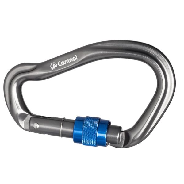 Maxbell Maxbell 23KN Climbing Carabiner Mountaineering D Type Metal Clip Silvery Screw Lock Supply