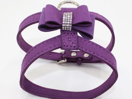 Maxbell Maxbell Bowknot Adjustable Chest Strap Belt Harness Dog Vest Harness S Deep Purple Online now