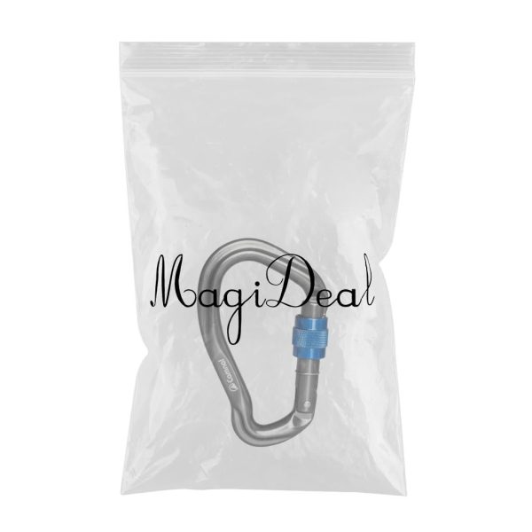 Maxbell Maxbell 23KN Climbing Carabiner Mountaineering D Type Metal Clip Silvery Screw Lock Supply