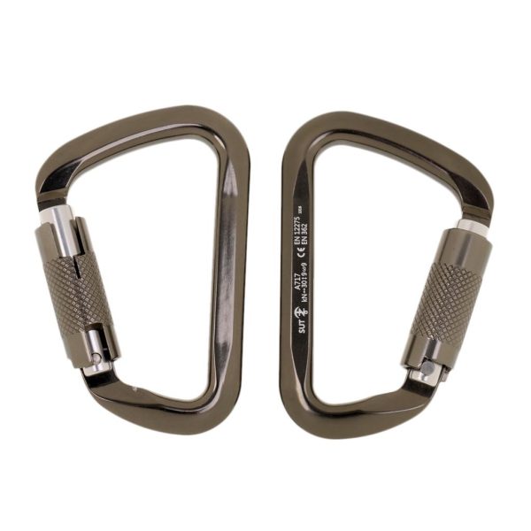 Maxbell Maxbell 1 Pair 30KN D-Ring Twist Auto Locking Rock Climbing Carabiner Rescue Grey Online