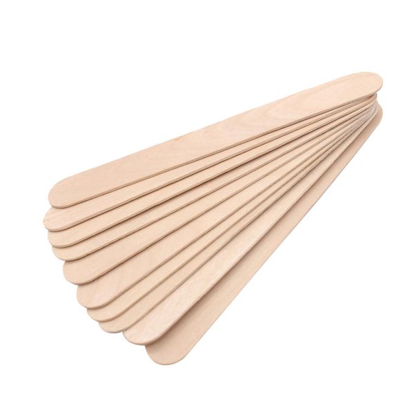 Maxbell Maxbell 100 Piece Wooden Hair Removal Sticks Wax Applicator Waxing Beans Spatulas Supply