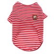 Maxbell Maxbell Dog Shirts Striped Dog T-Shirt Puppy Clothes Small Medium Large Dogs Red-S on Sale