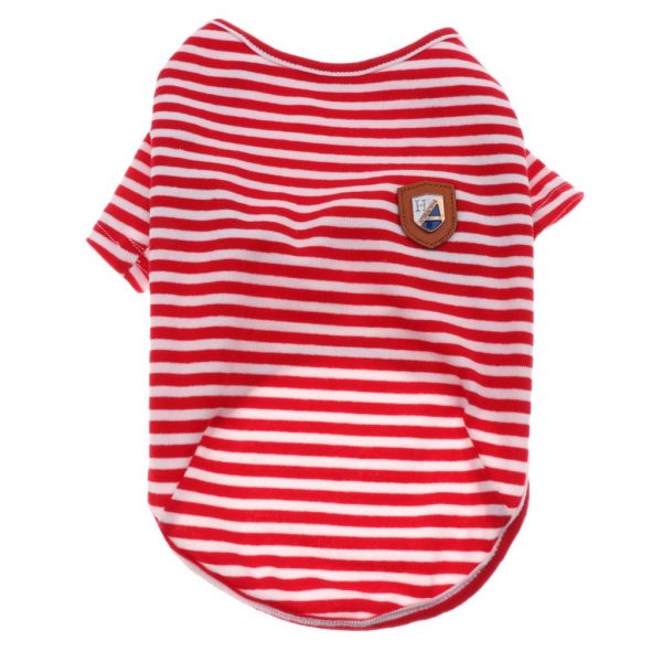 Maxbell Maxbell Dog Shirts Striped Dog T-Shirt Puppy Clothes Small Medium Large Dogs Red-S on Sale