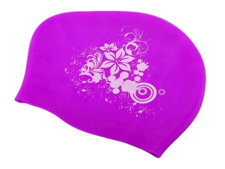 Maxbell Maxbell Elastic Silicone Swim Cap Swimming Pool Hat for Women Girls Men Purple Cheap