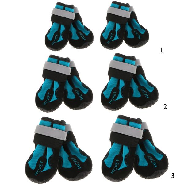 Maxbell Maxbell 4-Pack Pet Dog Reflective Rain Shoes Snow Boots with Rubber Anti Skid Sole S Blue Online now