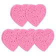 Maxbell Maxbell 5Pcs Heart Shaped Face Cleansing Sponge Washing Pad Makeup Removal Puff Pink Cheap