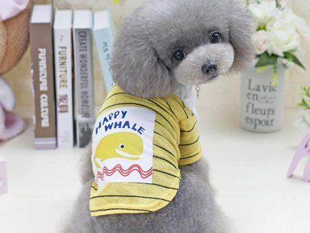 Maxbell Maxbell Pet Puppy Coat Dog Lovely T-shirt Outwear with printing Whale Yellow XL Hot on Sale