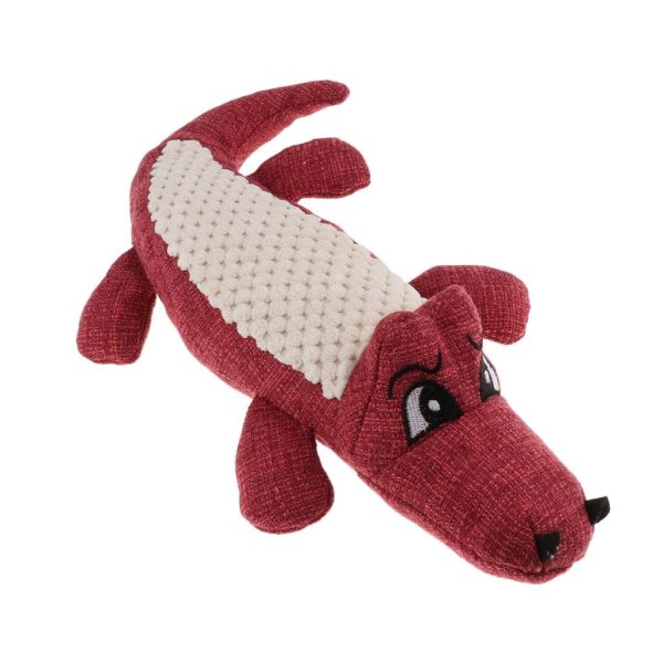 Maxbell Maxbell Pet Sound Cat Dog Squeaky Chew Toy Biting Toy Simulation Crocodile Red Discount