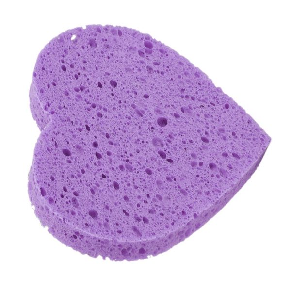 Maxbell Maxbell 5x Heart Shaped Face Cleansing Sponge Washing Pad Makeup Removal Puff Purple Online