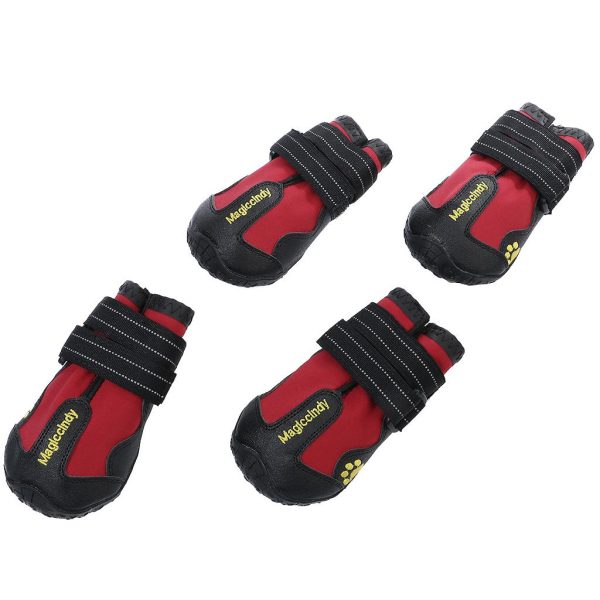 Maxbell Maxbell 4-Pack Pet Dog Waterproof Rain Shoes Snow Boots with Rugged Sole M Red For Discount