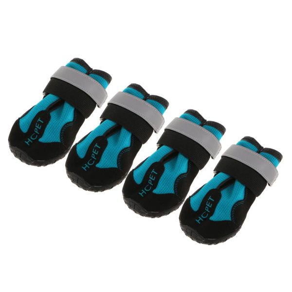 Maxbell Maxbell 4-Pack Pet Dog Reflective Rain Shoes Snow Boots with Rubber Anti Skid Sole S Blue Online now