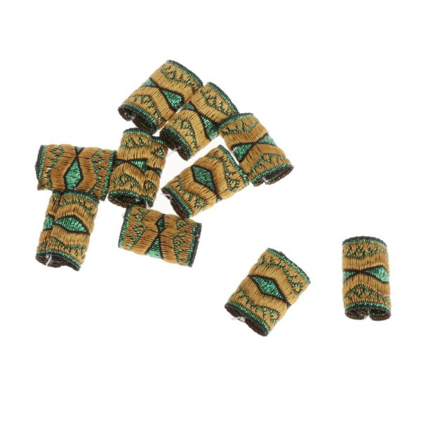 Maxbell Maxbell 10x Knitted Fabric Hair Dreadlock Beads Tubes For DIY Braids Pendants 07 on Sale