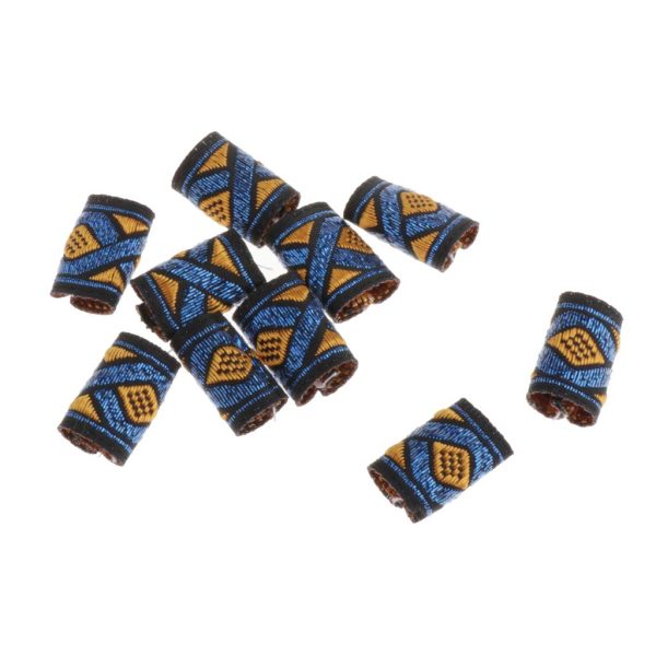 Maxbell Maxbell 10x Knitted Fabric Hair Dreadlock Beads Tubes For DIY Braids Pendants 03 Online now