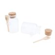 Maxbell Maxbell 2 Pieces ABS Bath Salt Bottles Empty Clear Corked Jar with Wood Spoon  100g Supply