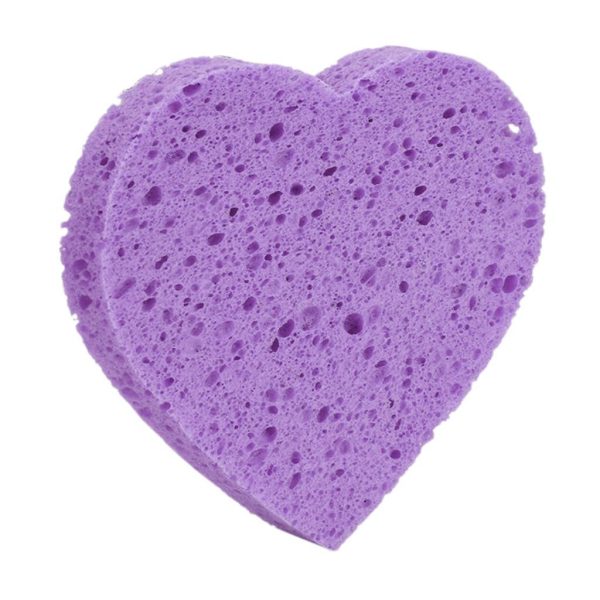 Maxbell Maxbell 5x Heart Shaped Face Cleansing Sponge Washing Pad Makeup Removal Puff Purple Online