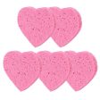 Maxbell Maxbell 5Pcs Heart Shaped Face Cleansing Sponge Washing Pad Makeup Removal Puff Pink Cheap