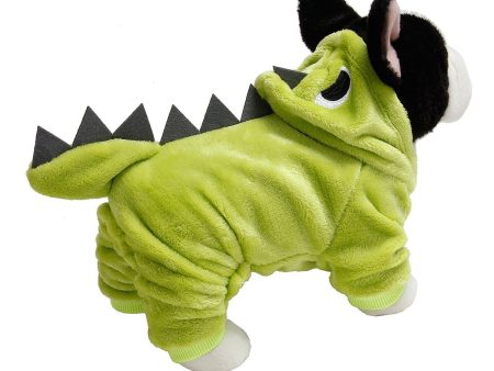 Maxbell Maxbell Dog Clothes Dinosaur Jumpsuits Fleece Hoodie Pajamas Jacket Cute Fancy Dress Green L Online