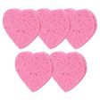 Maxbell Maxbell 5Pcs Heart Shaped Face Cleansing Sponge Washing Pad Makeup Removal Puff Pink Cheap