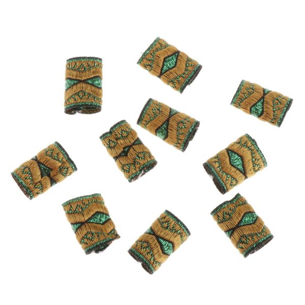 Maxbell Maxbell 10x Knitted Fabric Hair Dreadlock Beads Tubes For DIY Braids Pendants 07 on Sale